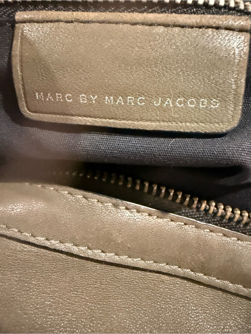 Marc by Marc Jacobs Olive Taupe Leather Interior with Branded Tag